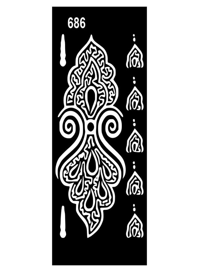 ORDERSHOCK Reusable Mehndi Stencil Stickers for Daily Practice Sessions For Kids & Adults Both Sticker - Image 1